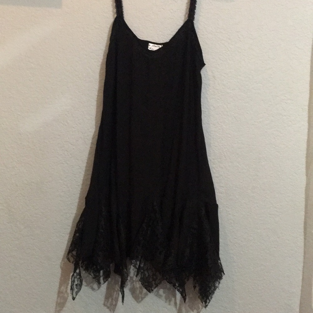 Free People  black lace slip .